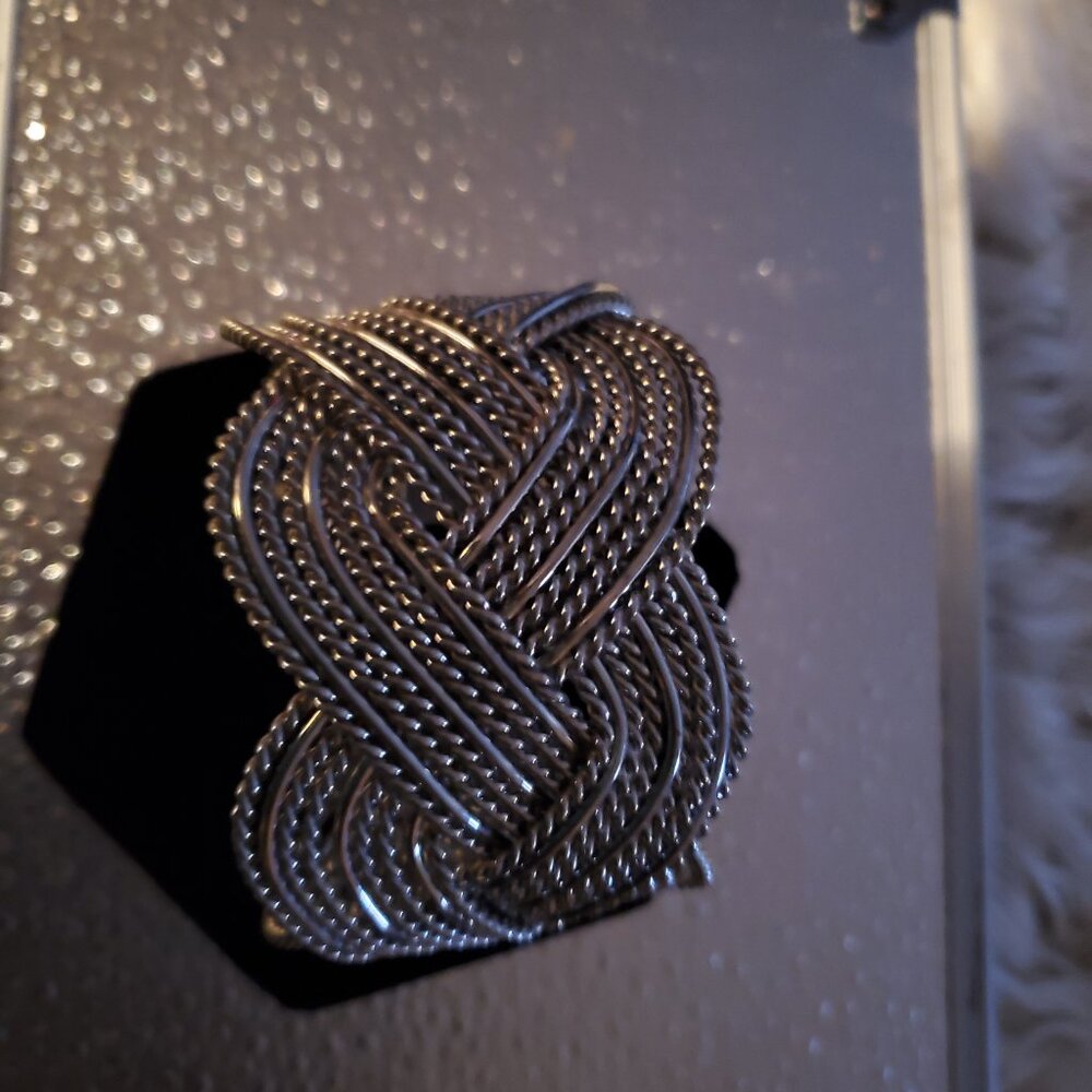 SILVER CUFF BRACELET  (2" WIDE)